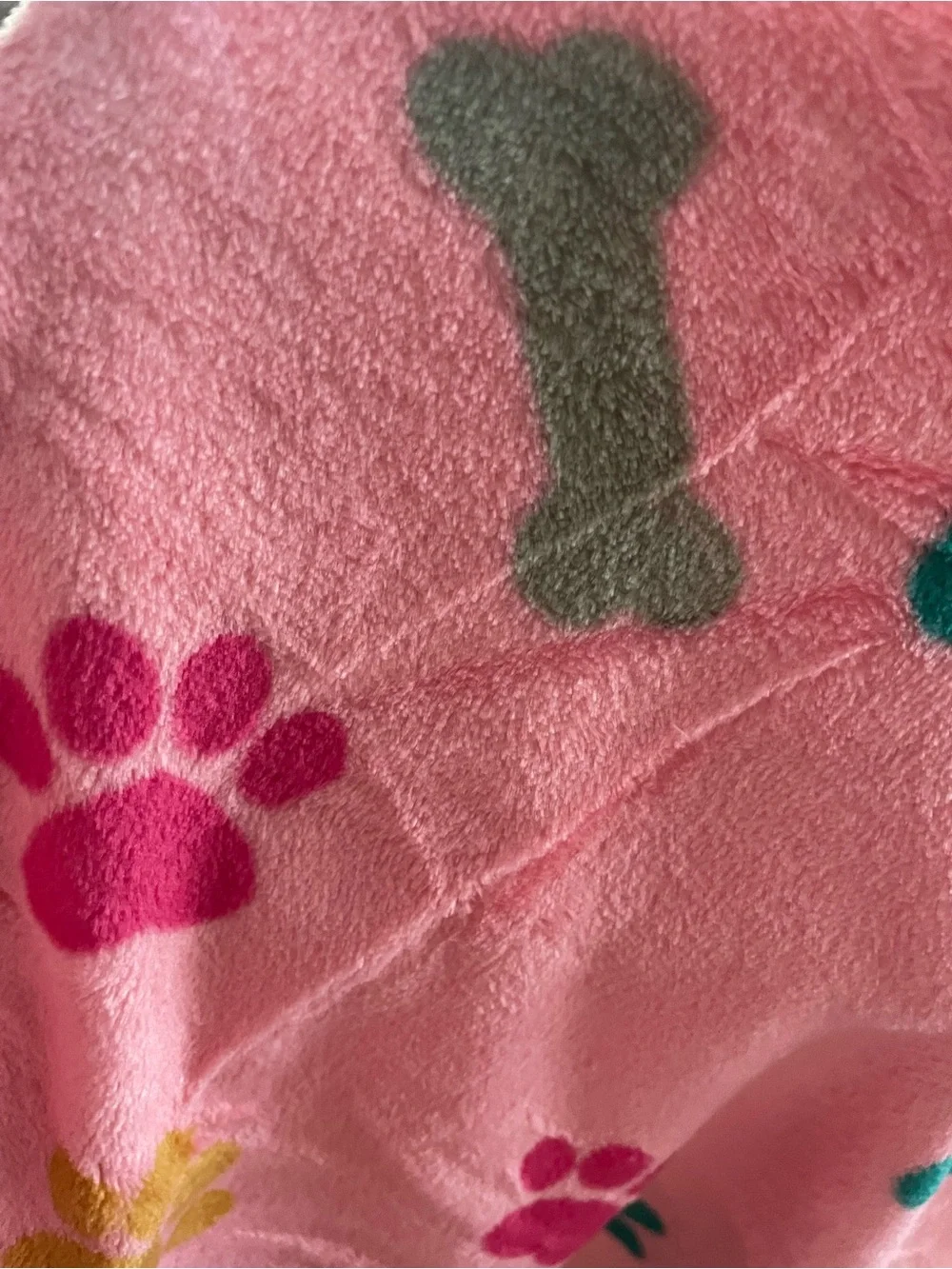 Pet Bedding Fleece Blanket in Pink Paw & Bone Print